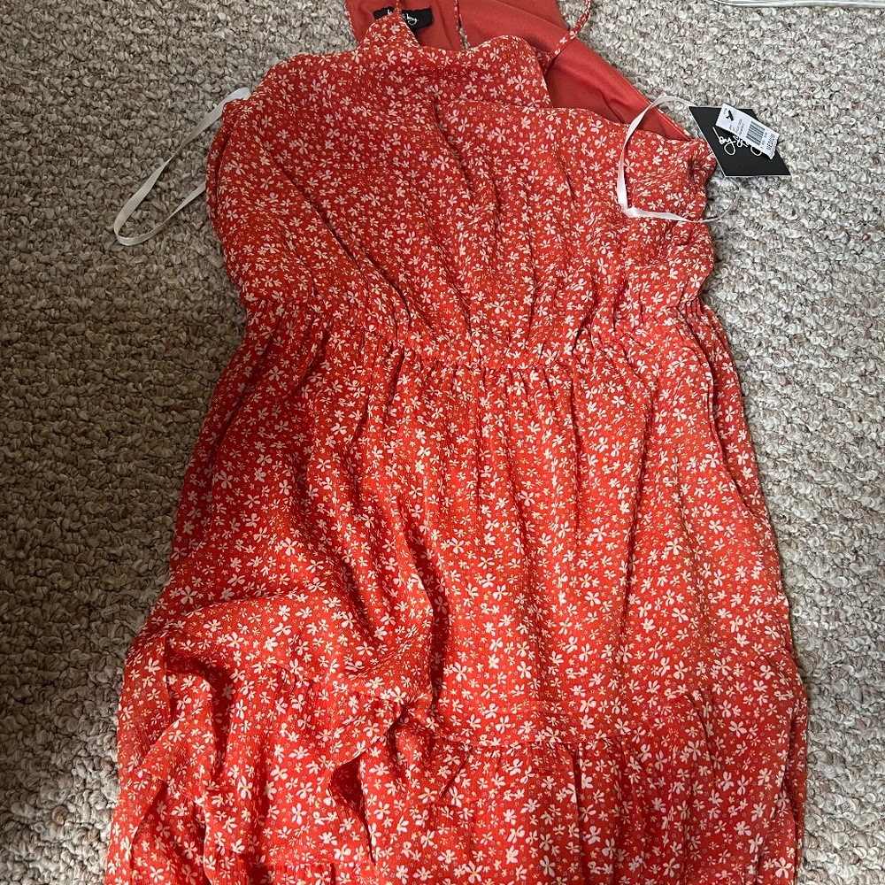 By And By Orange Daisy Dress.